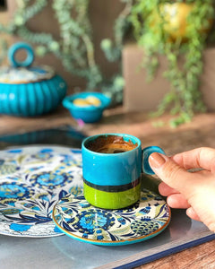 Espresso Cup with hyacinth Saucer - H+E Goods Company