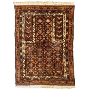 Front view of Akcha Vintage Rug on white background - H+E Goods Company