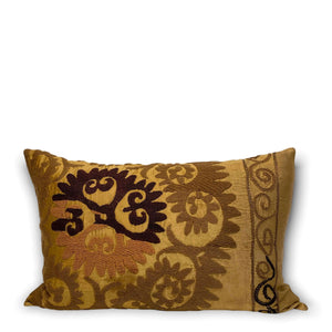 Front view of Allura Suzani Embroidered Pillow on white background - H+E Goods Company