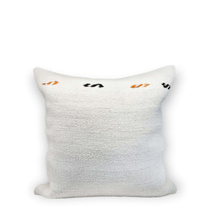 Front view of Balon Embroidery Hemp Pillow on white background - H+E Goods Company