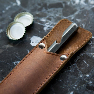 Bottle Opener with Leather Sleeve - H+E Goods Company