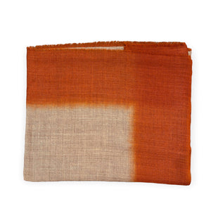 Front view of Camel & Titian Orange Light Weight Scarf on white background - H+E Goods Company