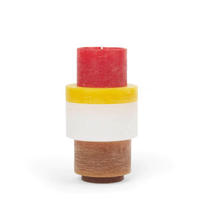 Front view of Candl Stack - Yellow on white background - H+E Goods Company