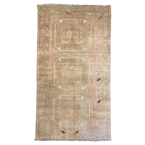 Front view of Derya Vintage Oushak Rug on white background - H+E Goods Company