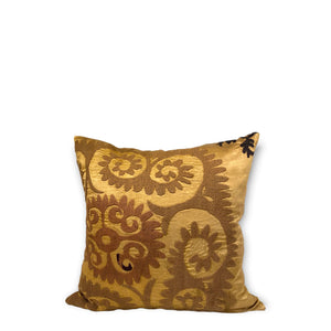 Front view of Earna Suzani Embroidered Pillow on white background - H+E Goods Company