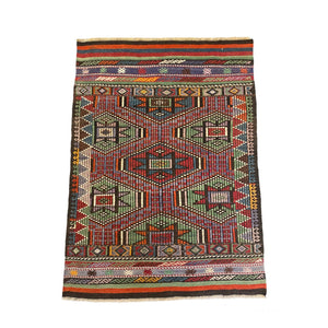 Elin Vintage Turkish Rug on white background from a standing height view - H+E Goods Company