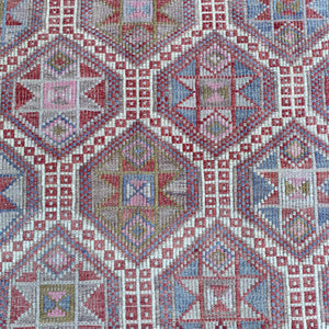 Close-up view of medallions on Havza Vintage Kilim Rug - H+E Goods Company