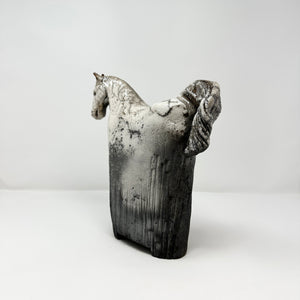 Gray Raku Horse Sculpture - Tall - H+E Goods Company