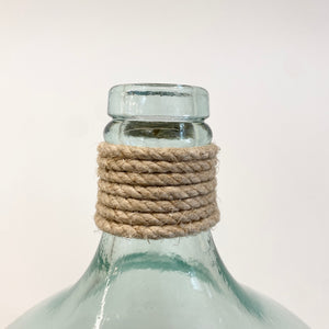 Mouth Blown Recycled Glass Vase with Rope - H+E Goods Company