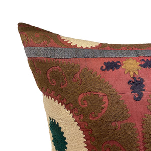 Burgundy Suzani Embroidered Pillow - H+E Goods Company