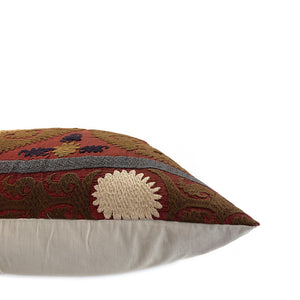 Burgundy Suzani Embroidered Pillow - H+E Goods Company