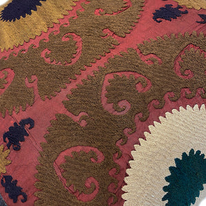 Burgundy Suzani Embroidered Pillow - H+E Goods Company