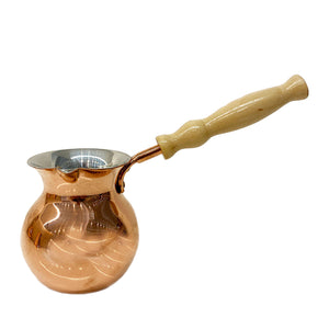 Hand hammered Turkish coffee maker with Wood Handle - H+E Goods Company