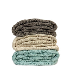 Hand Knit Organic Cotton Baby Blanket - H+E Goods Company