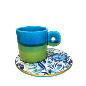 Espresso Cup with hyacinth Saucer - H+E Goods Company