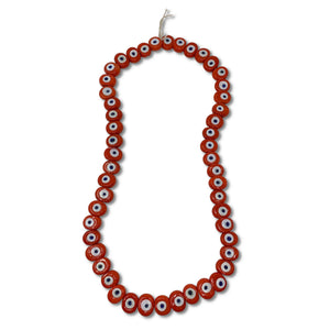 Handcrafted Evil Eye Glass Beads 19" - Coral - H+E Goods Company