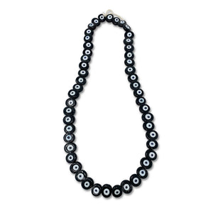 Handcrafted Evil Eye Glass Beads 19" - Black - H+E Goods Company