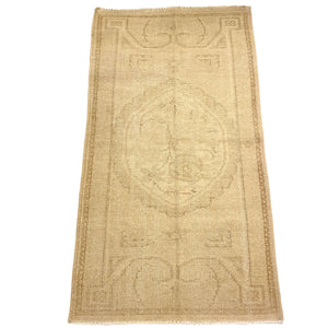 Alternate front-side view of Distressed Turkish vintage rug - H + E Goods Company