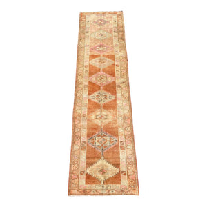 Minda Vintage Turkish Runner on white background from standing height view - H+E Goods Company