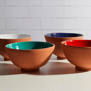 Moroccan Terracotta Serving Bowl - Blue - H+E Goods Company