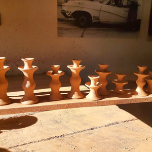 Sancha Natural Handmade Terracotta Candle Holder - H+E Goods Company