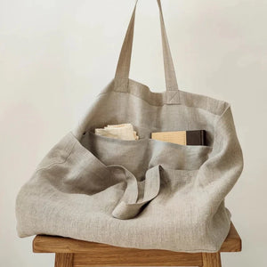 Natural Linen Tote Bag - H+E Goods Company