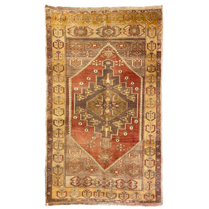Front view of Nuria Vintage Turkish Rug on white background - H+E Goods Company