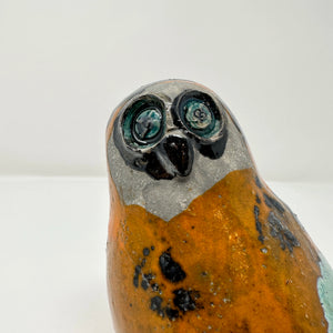 Owl Ceramic Sculpture - Teal Eyes - H+E Goods Company
