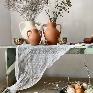 Tonia Natural Handmade Terracotta Vase - H+E Goods Company