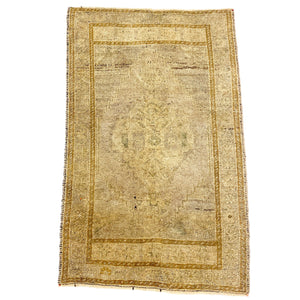 Front view of Pasalar Vintage Oushak Rug on white background - H+E Goods Company