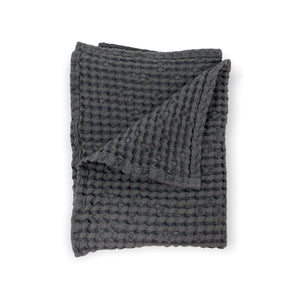 Kaunas Waffle Linen Towel - Charcoal - H+E Goods Company