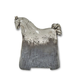 Gray Raku Horse Sculpture - Tall - H+E Goods Company