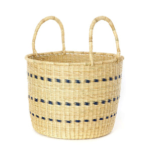 Front view of the medium sized hamper basket - H+E Goods Company
