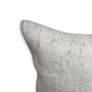 Edge of Samora Patchwork Hemp Pillow on white background - H+E Goods Company