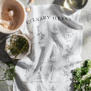 CULINARY HERBS PURE LINEN TEA TOWEL - H+E Goods Company