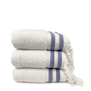 Blue Dot Striped Towels - H+E Goods Company