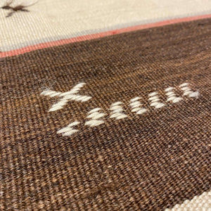 Close-up view of the motif on Urfa Vintage Kilim Runner - H+E Goods Company