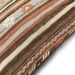 Close-up view of Valia Kilim Pillow on white background - H+E Goods Company
