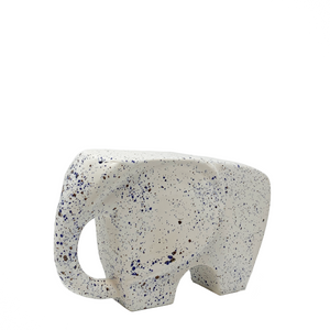 The Dappled Blue Elephant Ceramic Sculpture - H+E Goods Company