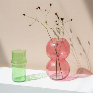 Lesna Recycled Glass Round Vase - Pink - H+E Goods Company