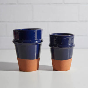 Moroccan Beldi Ceramic Cups - Blue - H+E Goods Company