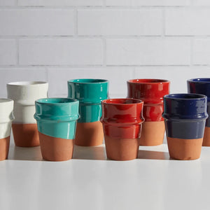 Moroccan Beldi Ceramic Cups - Teal - H+E Goods Company