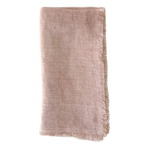 Stone Washed Linen Napkins, Set of 4, Pink Beige - H+E Goods Company