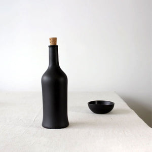 Stoneware Olive Oil Bottle 21 oz - Black - H+E Goods Company