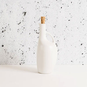 Stoneware Olive Oil Bottle 34 oz - White - H+E Goods Company