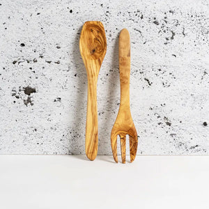 Organic Shaped Olive Wood Utensils Set - H+E Goods Company