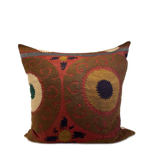 Burgundy Suzani Embroidered Pillow - H+E Goods Company