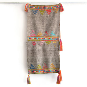 Taya Wool Throw Blanket - Gray - H+E Goods Company
