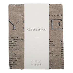 North American Oysters Pure Linen Tea Towel - Natural - H+E Goods Company